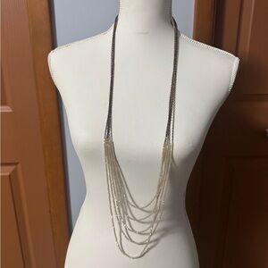 LOFT Elegant Multi-Strand Silver Necklace
